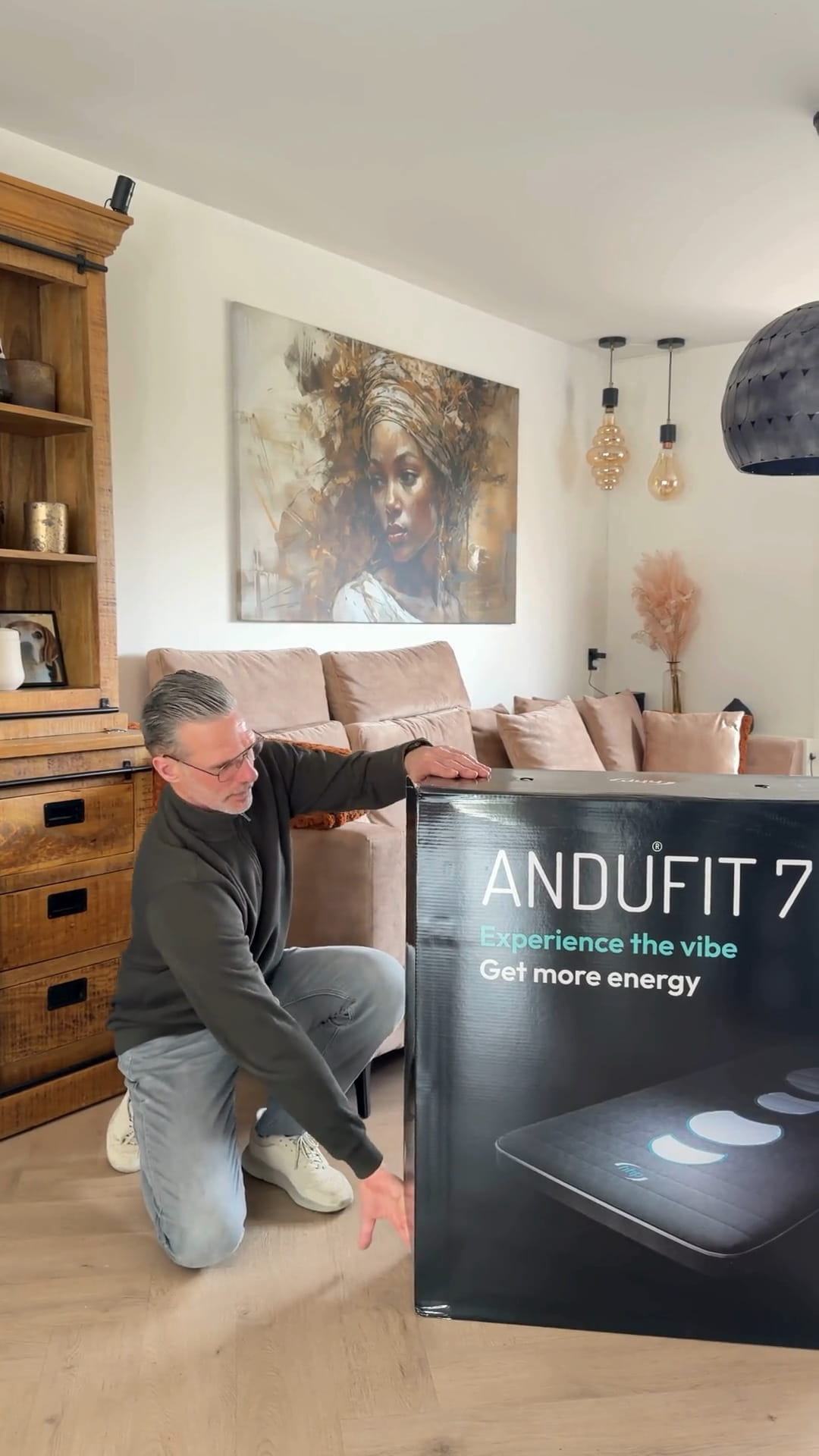 Mike unpacks his ANDUFIT. “I just wanted to feel it for myself first.”